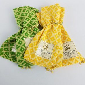Nwt Willow Court Green and Yellow Linen Napkin Set